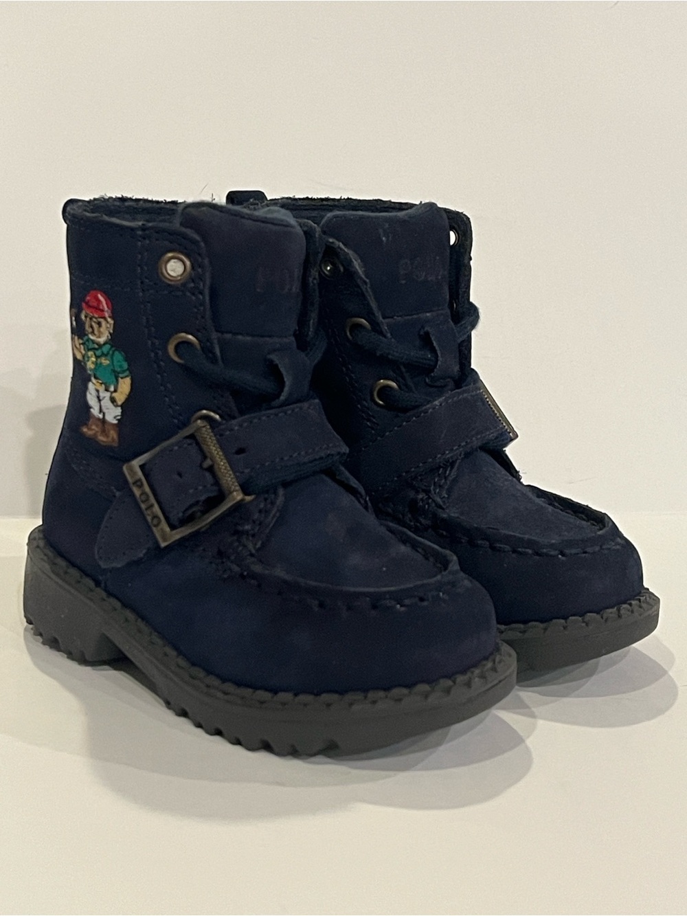 Polo Ralph Lauren Mallet Bear Ranger Hi Boots blue Boys Girls Toddlers Size 4